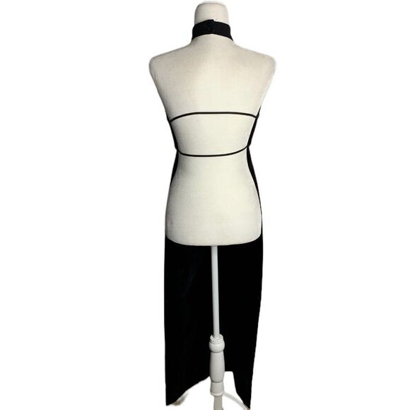 Vintage Jessica McClintock 2 pc Dress S Black Embroidered Halter Jacket - Picture 9 of 11